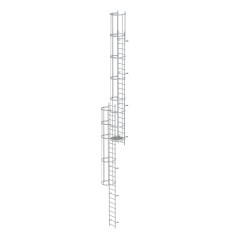 MUNK ortsfeste Steigleitern Aluminium eloxiert, 11,76m SH PG2