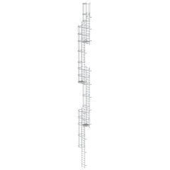 MUNK ortsfeste Steigleitern Aluminium eloxiert, 18,76m SH PG2
