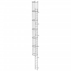 MUNK ortsfeste Steigleitern Aluminium eloxiert, 9,52m SH