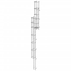 MUNK ortsfeste Steigleitern Aluminium eloxiert, 11,76m SH PG2