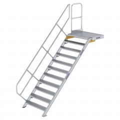 MUNK Treppe mit Plattform 45° inkl. einen Handlauf, 1000mm Stufenbreite, 11 Stufen