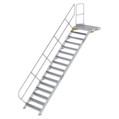 MUNK Treppe mit Plattform 45° inkl. einen Handlauf, 1000mm Stufenbreite, 16 Stufen