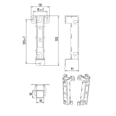 Hailo Führungshülse Typ ECONORM aus Edelstahl 50x50mm, Wandabstand 180mm