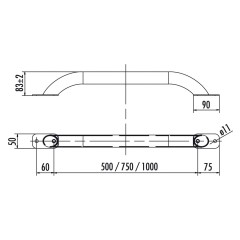 Hailo Haltegriff Edelstahl 750mm Länge