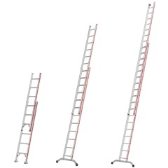 Hymer Schiebeleiter mit gebogener Traverse und Wandlaufrollen 2-teilig
