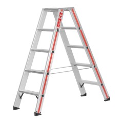 Hymer Stufenstehleiter mit Alu-Druckguss Gelenk 2x5 Stufen
