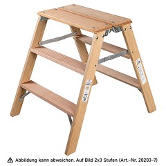 Iller Holz- Gipserbock, beidseitig begehbar mit großer Standfläche 2x2 Stufen und 2,45m AH