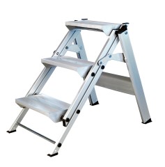 Iller Sicherheitstreppe Stufentritt klappbar mit 5 stabilen Aluminium Stufen mit Bügel