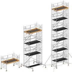 Layher Rollgerüst Uni Breit P2 Safety Plus mit Doppelgeländer und wahlweise ausziehbaren Gerüststützen bis 13,38m AH