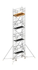 Layher Rollgerüst Uni Leicht P2 Safety Plus mit Doppelgeländer und ausziehbaren Gerüststützen 9,10m AH