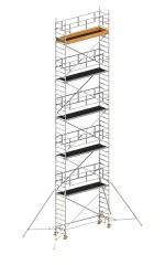 Layher Rollgerüst Uni Standard P2 Safety Plus mit Doppelgeländer und Gerüststützen 12,20m AH