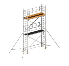 Layher Rollgerüst Uni Standard P2 Safety Plus mit Doppelgeländer und Gerüststützen 6,20m AH