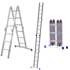 Mauderer Bavaria Sechsgelenkleiter mit Rastgelenk und gebogener Traverse 981-6 Kofferraumleiter
