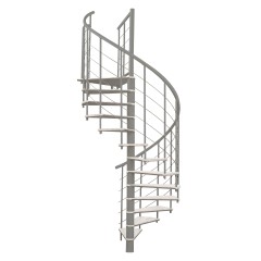 Minka Spindeltreppe Fusion 37 - 295cm Geschosshöhe Weiß Grau 120cm Durchmesser