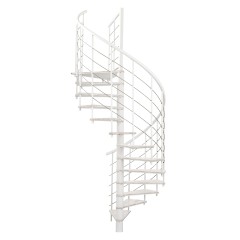 Minka Spindeltreppe Fusion 37 - 295cm Geschosshöhe Weiß Weiß 140cm Durchmesser
