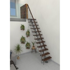Minka Mittelholmtreppe Joker 35 - 304cm Geschosshöhe Walnuss Grau