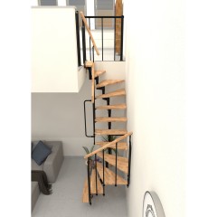 Minka Mittelholmtreppe Joker Turn 180° 35 - 304cm Geschosshöhe Buche Schwarz