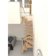 Minka Mittelholmtreppe Joker Turn 180° 35 - 304cm Geschosshöhe Buche Weiß