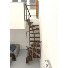 Minka Mittelholmtreppe Joker Turn 180° 35 - 304cm Geschosshöhe Walnuss Grau