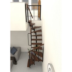 Minka Mittelholmtreppe Joker Turn 180° 35 - 304cm Geschosshöhe Walnuss Schwarz