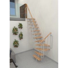 Minka Mittelholmtreppe Joker Turn 35 - 304cm Geschosshöhe Buche Weiß