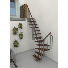 Minka Mittelholmtreppe Joker Turn 35 - 304cm Geschosshöhe Walnuss Grau