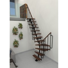 Minka Mittelholmtreppe Joker Turn 35 - 304cm Geschosshöhe Walnuss Schwarz