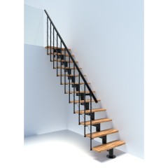 Minka Mittelholmtreppe Comfort Top 37 - 312cm Geschosshöhe Buche Schwarz