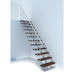 Minka Mittelholmtreppe Comfort Top 37 - 312cm Geschosshöhe Walnuss Weiß
