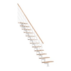 Minka Mittelholmtreppe Style 35 - 304cm Geschosshöhe Buche Weiß