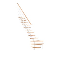 Minka Mittelholmtreppe Style Turn 35 - 304cm Geschosshöhe Buche Weiß