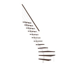 Minka Mittelholmtreppe Style Turn 35 - 304cm Geschosshöhe Walnuss Weiß