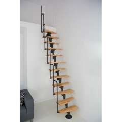Minka Mittelholmtreppe Monaco 35 - 293,8cm Geschosshöhe Buche Schwarz