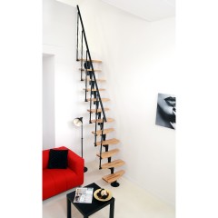 Minka Mittelholmtreppe Nizza 35 - 293,8cm Geschosshöhe Buche Schwarz