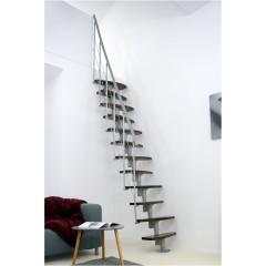 Minka Mittelholmtreppe Nizza 35 - 293,8cm Geschosshöhe Walnuss Grau