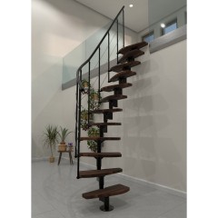 Minka Mittelholmtreppe Nizza 35 - 293,8cm Geschosshöhe Walnuss Schwarz
