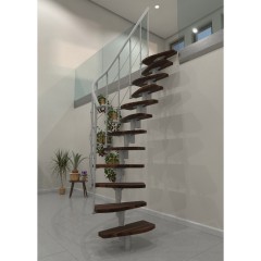 Minka Mittelholmtreppe Nizza 35 - 293,8cm Geschosshöhe Walnuss Weiß