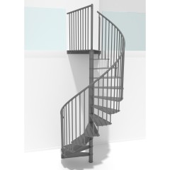 Minka Spindeltreppe Portofino 42 - 300,3cm Geschosshöhe Grau 120cm Durchmesser