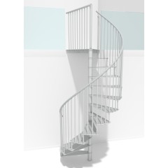 Minka Spindeltreppe Portofino 42 - 300,3cm Geschosshöhe Weiß 140cm Durchmesser