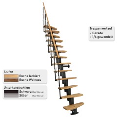 Minka Mittelholmtreppe Quatro in Buche 247 bis 345cm Geschösshöhe