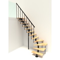 Minka Mittelholmtreppe Comfort Top Turn 37 - 312cm Geschosshöhe Buche Schwarz