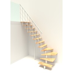 Minka Mittelholmtreppe Comfort Top Turn 37 - 312cm Geschosshöhe Buche Weiß