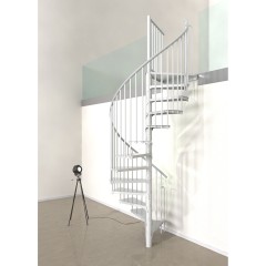 Minka Spindeltreppe Rondo Smart 37 - 305,5cm Geschosshöhe Weiß 160cm Durchmesser