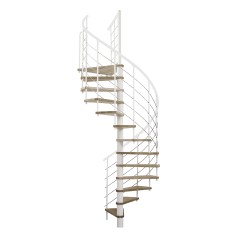 Minka Spindeltreppe Venezia Smart 38 - 305,5cm Geschosshöhe Eiche Weiß 140cm Durchmesser