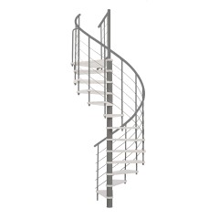 Minka Spindeltreppe Venezia Smart 38 - 305,5cm Geschosshöhe Weiß Grau 120cm Durchmesser