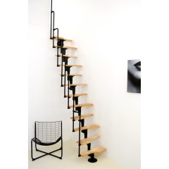 Minka Mittelholmtreppe Twister 35 - 293,8cm Geschosshöhe Buche Schwarz