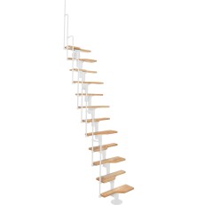 Minka Mittelholmtreppe Twister 35 - 293,8cm Geschosshöhe Buche Weiß