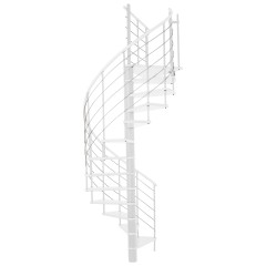 Minka Spindeltreppe Venezia weiß lackiert mit Handlauf und UK in weiß Ø140cm bis 309,4cm Geschosshöhe
