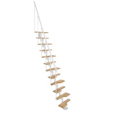 Minka Mittelholmtreppe Vienna 35 - 293,8cm Geschosshöhe Buche Weiß