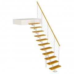 Dolle Mittelholmtreppe Boston 228-300cm Geschosshöhe Geradelaufend in Buche/Weiss